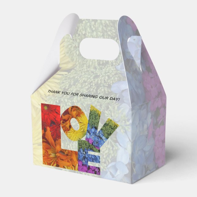 LOVE Flowers Same-Sex Wedding Collection Favour Box (Front Side)