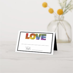 LOVE Flowers Same-Sex Wedding Collection Place Card