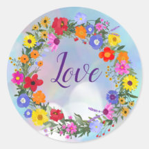 Love Flowers Stickers