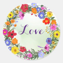 Love Flowers Stickers
