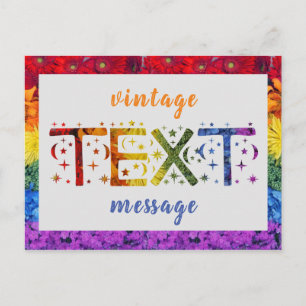 Love Flowers Vintage Text Message Postcard