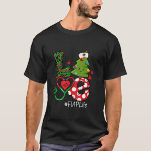 Love Fnp Nurse Life Tree Christmas Nurse Xmas Paja T-Shirt
