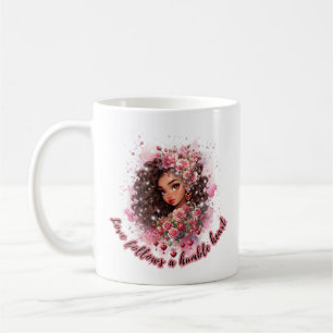 Love Follows a Humble Heart Pretty Black Girl Coffee Mug