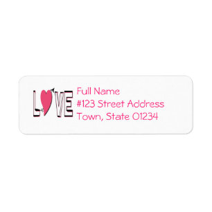 Love Font Return Address Label