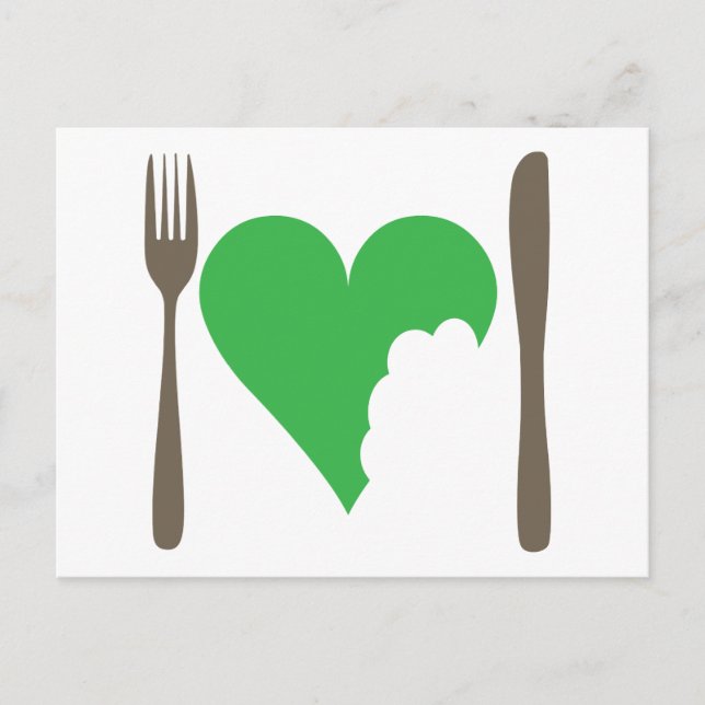 Love food, Love heart love veggie Postcard (Front)