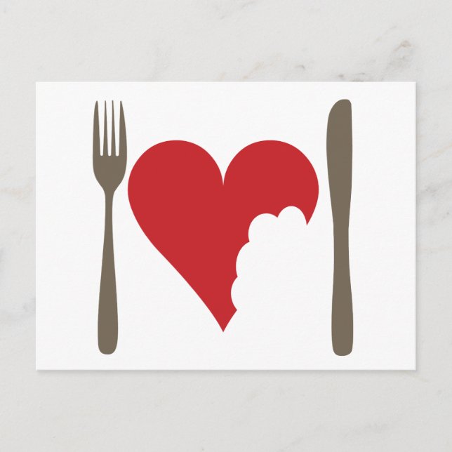 Love food, Love heart Postcard (Front)