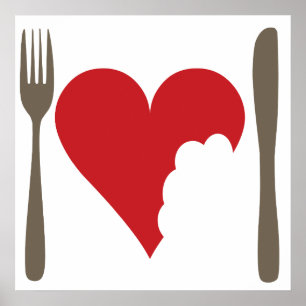 Love food Love heart Poster