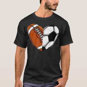 Love Football and Soccer Heart Football Lover Futb T-Shirt