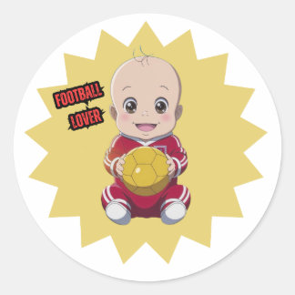 Love football  classic round sticker