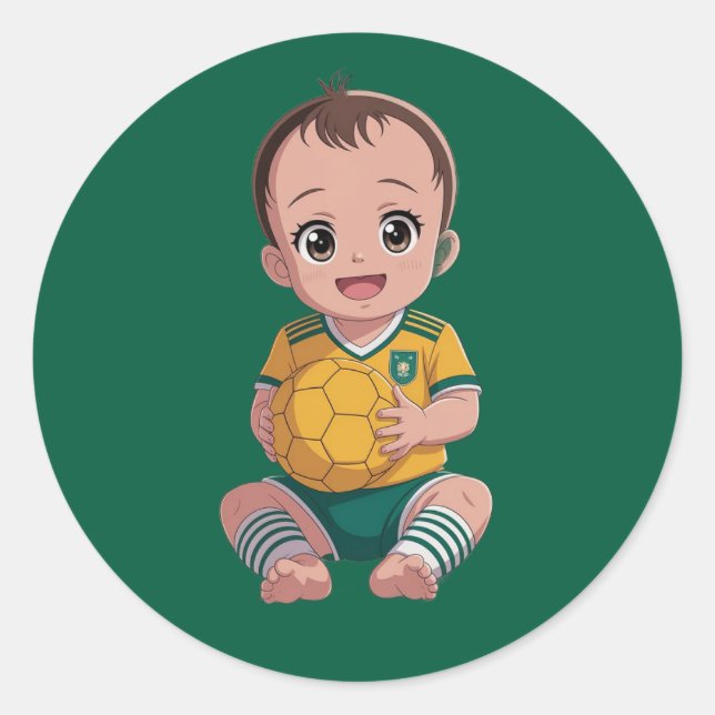 Love football  classic round sticker (Front)
