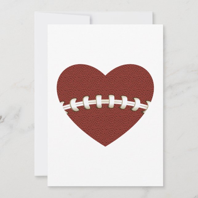 love football heart sports athletic invitation (Front)