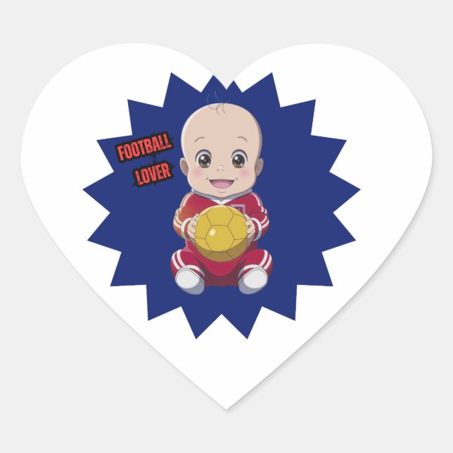 Love football  heart sticker (Front)