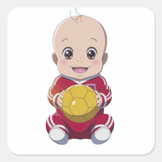 Love football  square sticker (Front)