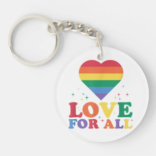Love For All LGBTQ Rainbow Pride Gay Lesbian LGBT Key Ring
