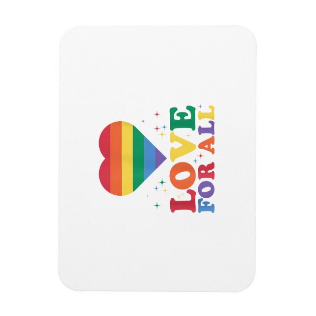 Love For All LGBTQ Rainbow Pride Gay Lesbian LGBT  Magnet (Vertical)