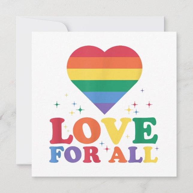 Love For All LGBTQ Rainbow Pride Gay Lesbian LGBT  Thank You Card (Front)