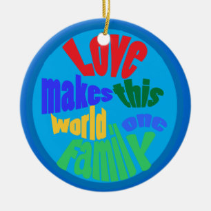 Love for all nations ceramic tree decoration