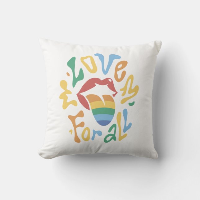 Love For All Rainbow Mouth  Cushion (Front)