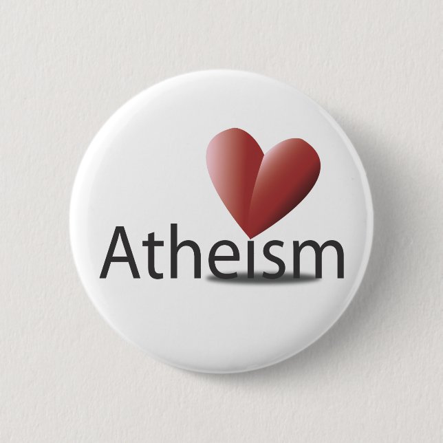 Love for atheism 6 cm round badge (Front)