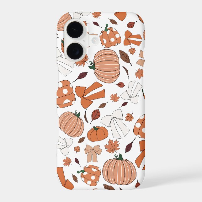 Love for Autumn Fall Pumpkins Bows Leaves Pattern (Back)