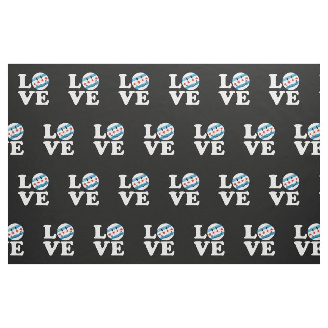 Love for Chicago Smiling Flag Fabric (Fat Quarter)