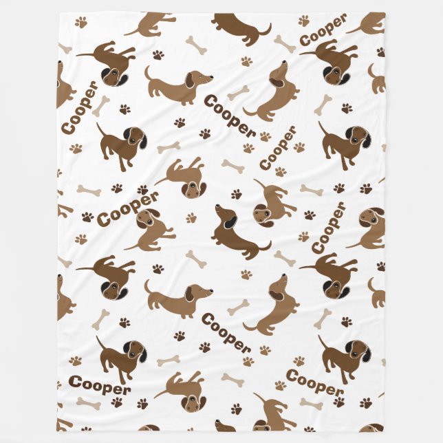 Love For Dachshund Fleece Blanket (Front)