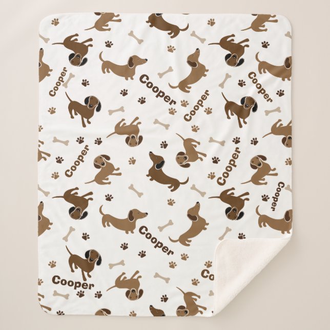 Love For Dachshund Sherpa Blanket (Front)