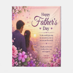 LOVE FOR DAD FROM DAUGHTERS FLEECE BLANKET