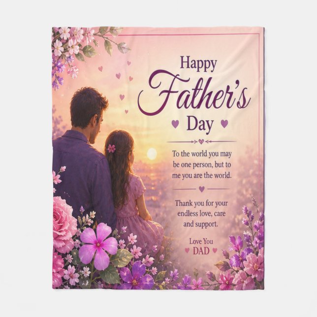 LOVE FOR DAD FROM DAUGHTERS FLEECE BLANKET (Front)