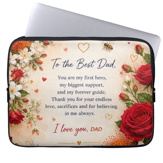 LOVE FOR DAD FROM DAUGHTERS LAPTOP SLEEVE (Front)