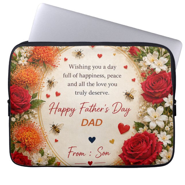 LOVE FOR DAD FROM DAUGHTERS LAPTOP SLEEVE (Front)