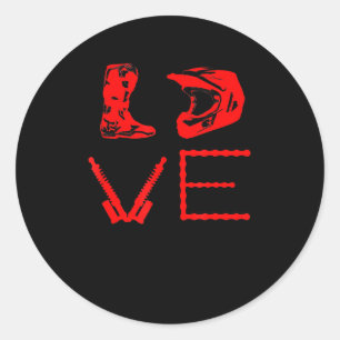 Love For Dirt Bike Funny Gift For Bikers Classic Round Sticker