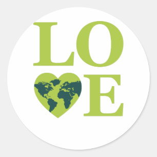 LOVE for Earth Day Classic Round Sticker