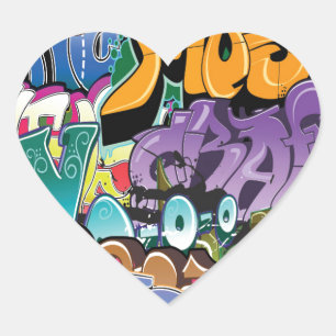 Love for Graffiti Heart Sticker