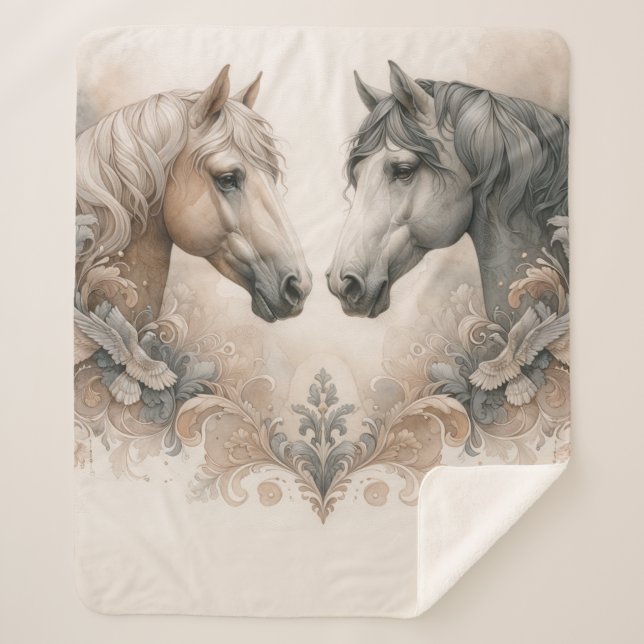 Love for Horses Sherpa Blanket (Front)