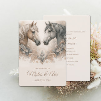 Love For Horses Special Wedding Invitation