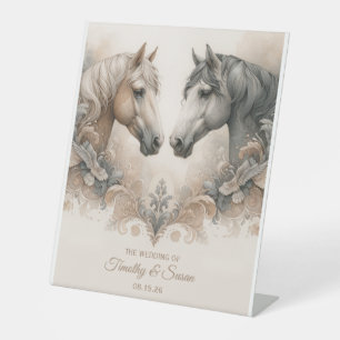 Love for Horses Wedding Pedestal Sign