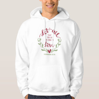 Love for mans white and red Basic Hooded Sweatshir Hoodie