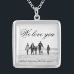 Love for Mum Family Photo Necklace<br><div class="desc">A simple message of love for mum.  Add your photo and customise with your names.  A lovely gift for her that lets her know how much she means to her family.</div>