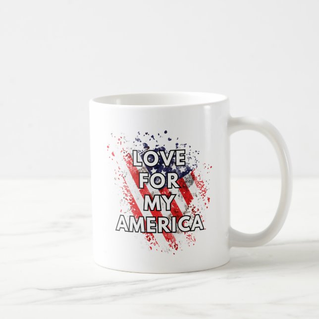 Love For My America - Patriotic Coffee Mug (Right)