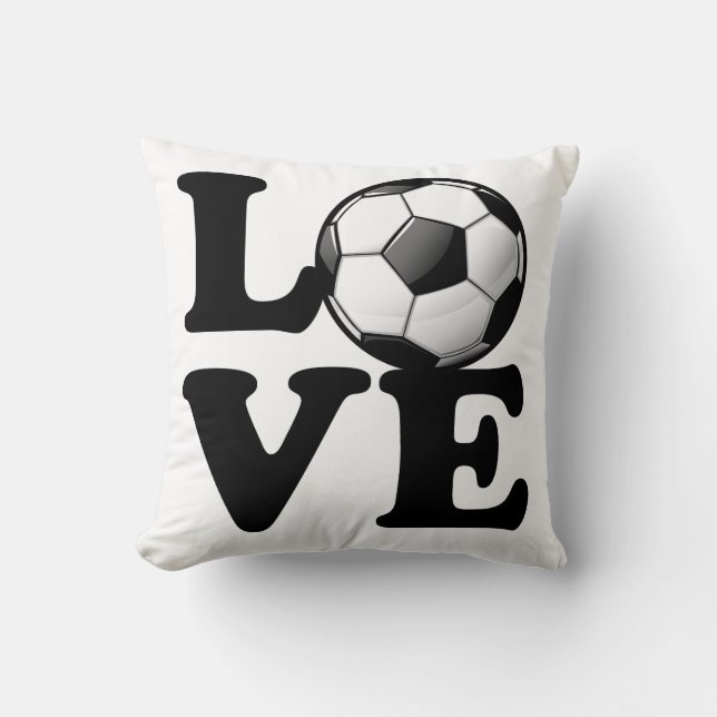 Love For Soccer Glossy Soccer Ball Cushion (Front)