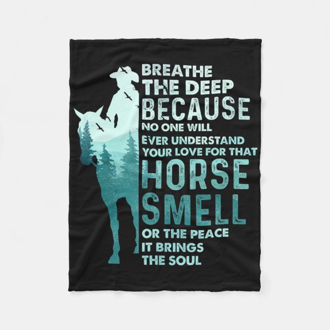 Love For That Horse Smell - Equestrian Horseback R Fleece Blanket (Front)
