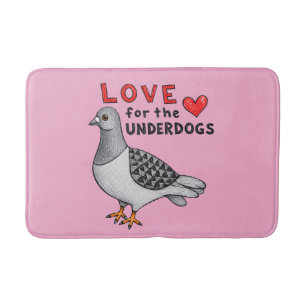 Love for the Underdogs – Pink Bath Mat with Dove