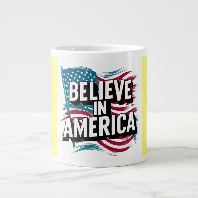 "Love for USA Patriotic Mug" Large Coffee Mug (Front)
