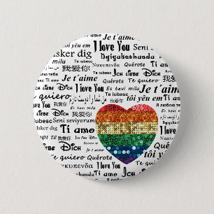 Love foreign languages 6 cm round badge