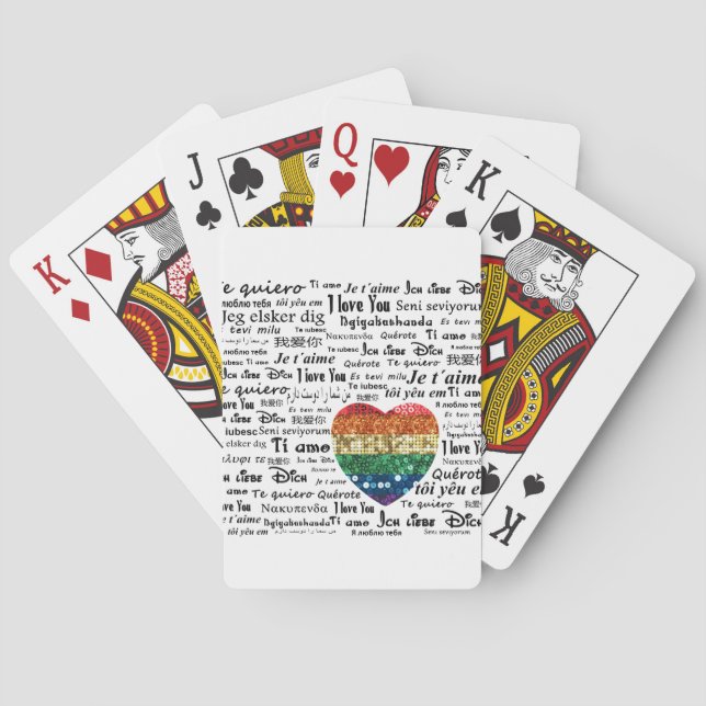 Love foreign languages playing cards (Back)