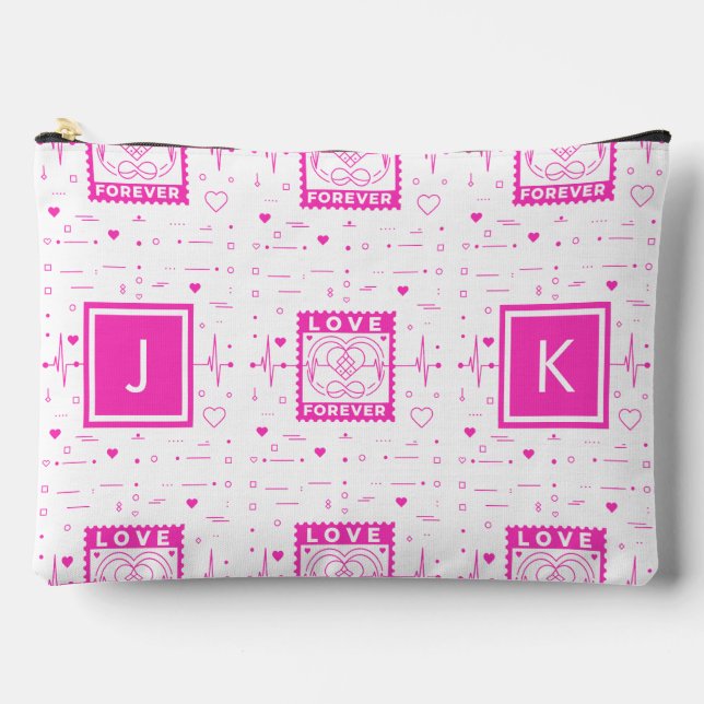 Love forever Customize it with your initials Accessory Pouch (Front)