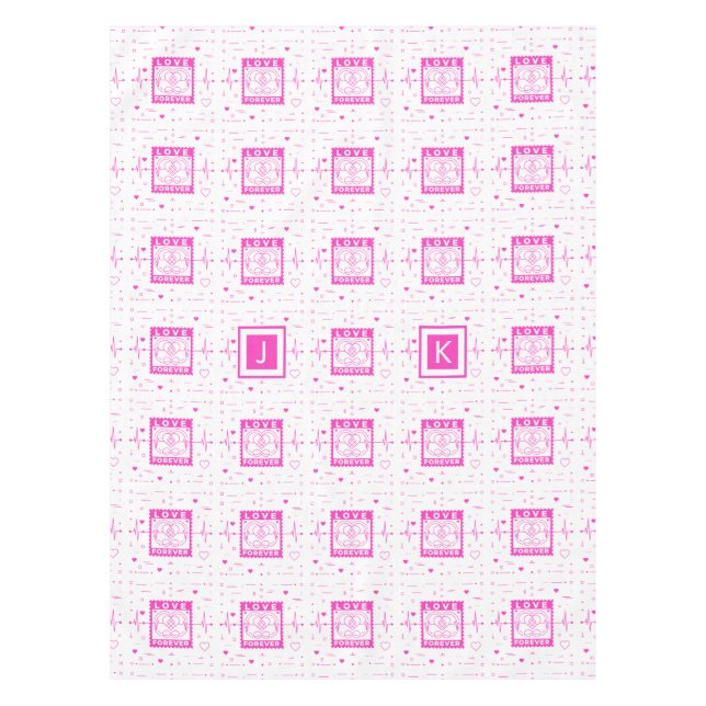 Love forever Customize it with your initials Tablecloth (Front)