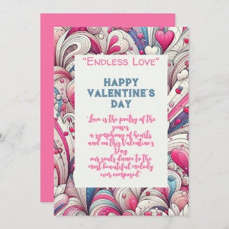 Love forever hearts pattern holiday card