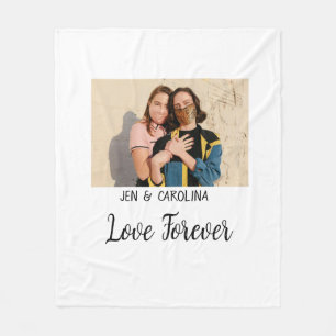 Love Forever LGbtq couple pride add photo name sim Fleece Blanket